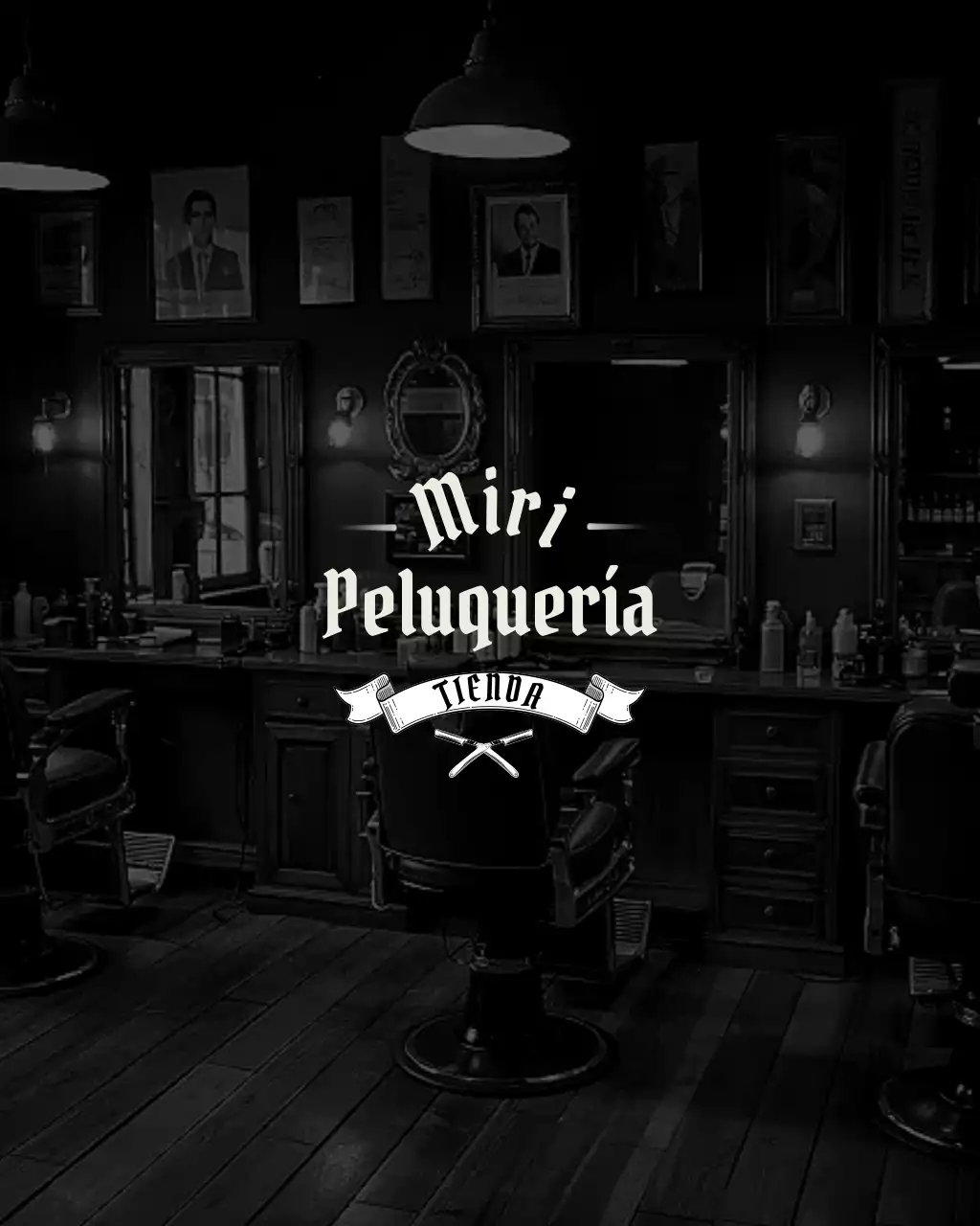 Promoción de barbería Black Simple
