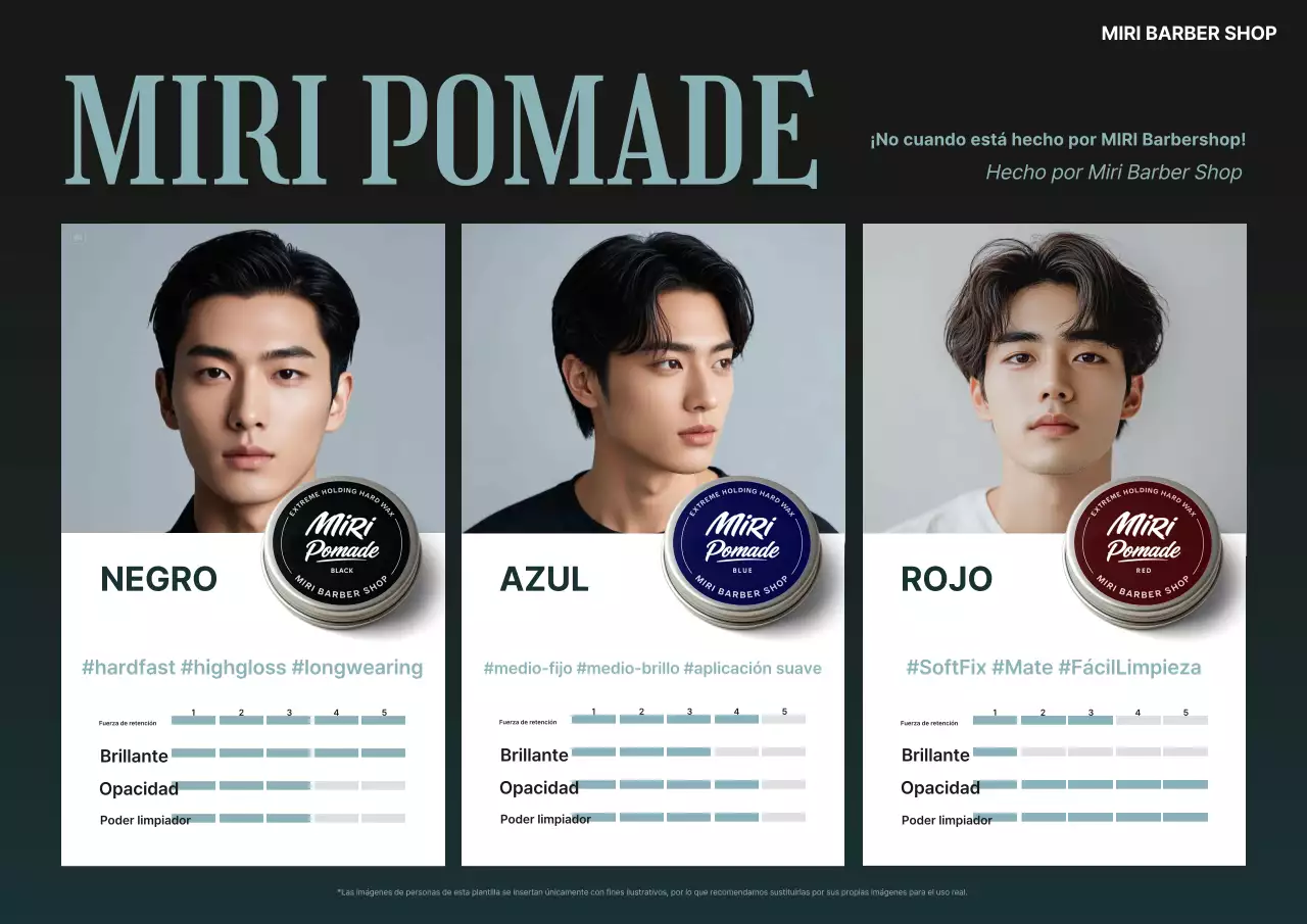 Promoción de productos de peinado moderno negro