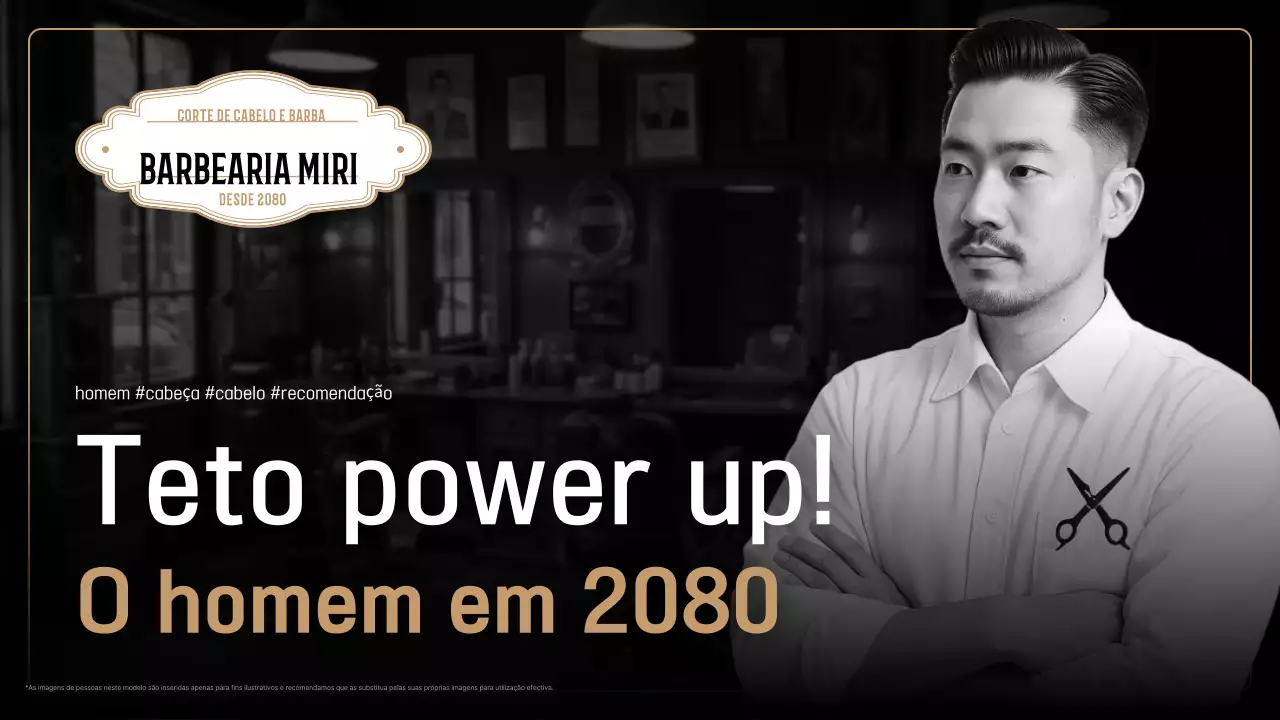 Anúncio de barbearia moderna preta