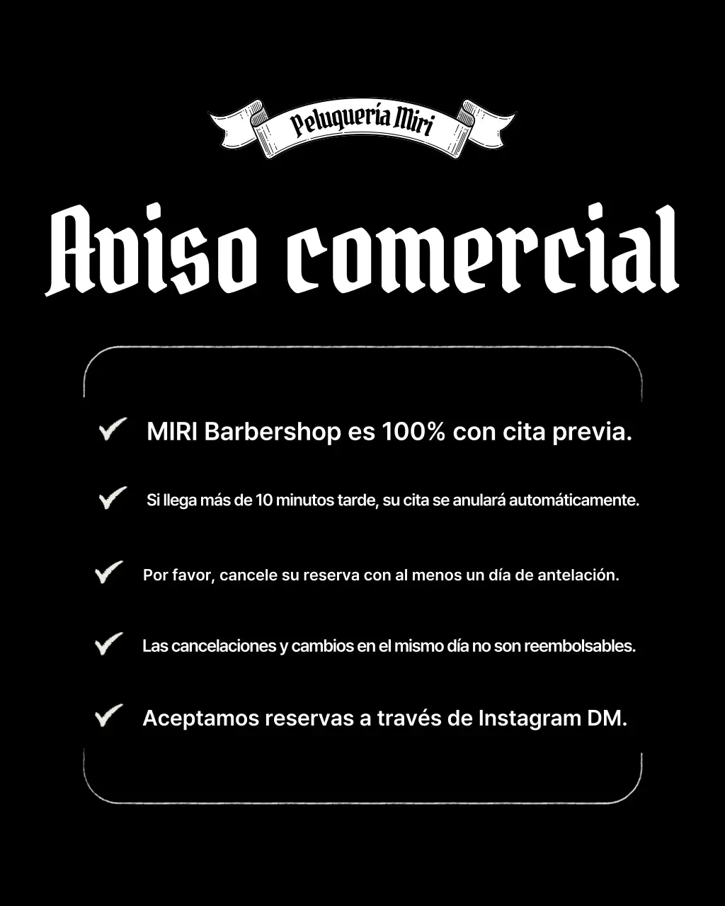 Promoción de barbería Black Simple