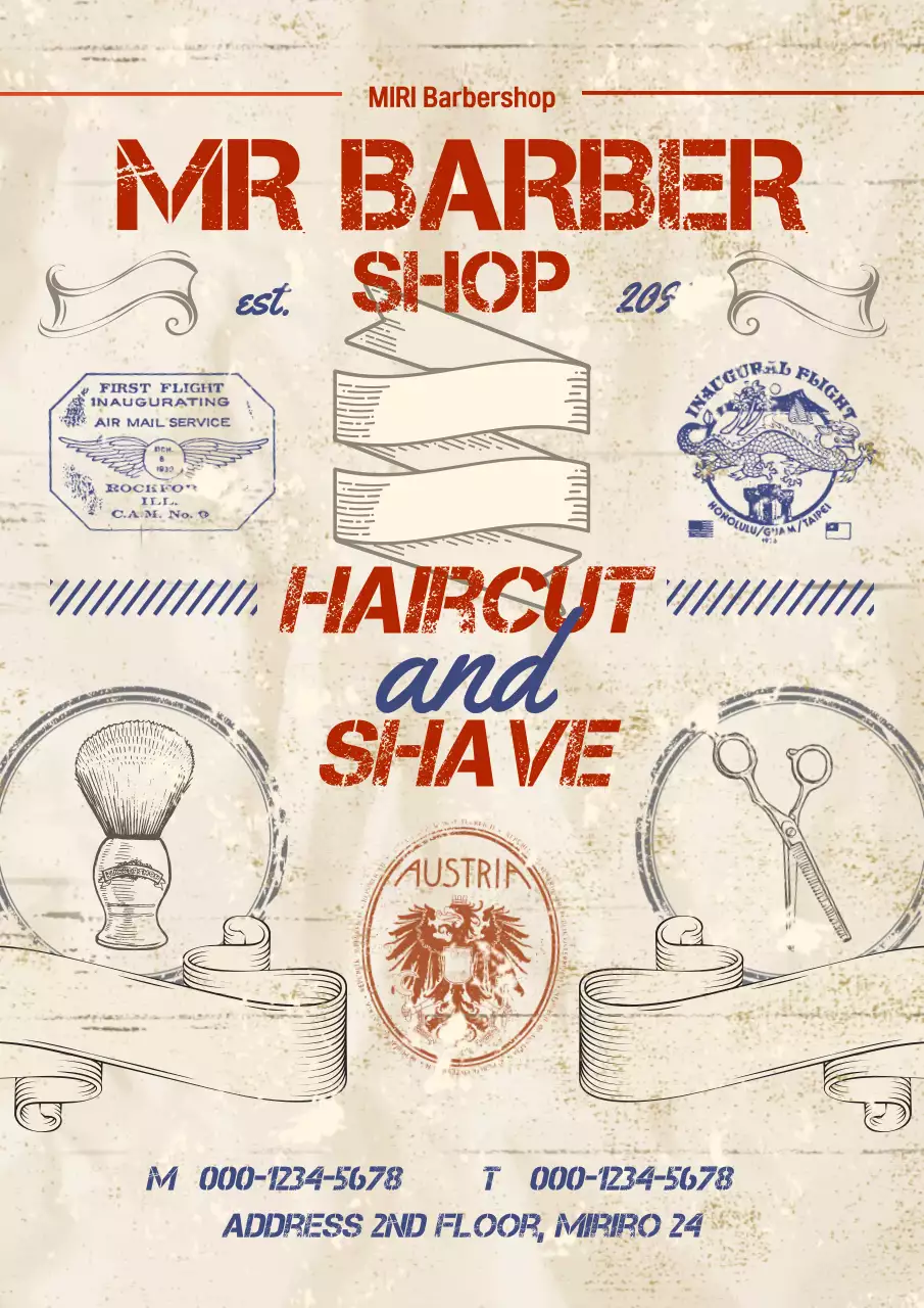 Quảng cáo tiệm làm đẹp cổ điển màu be