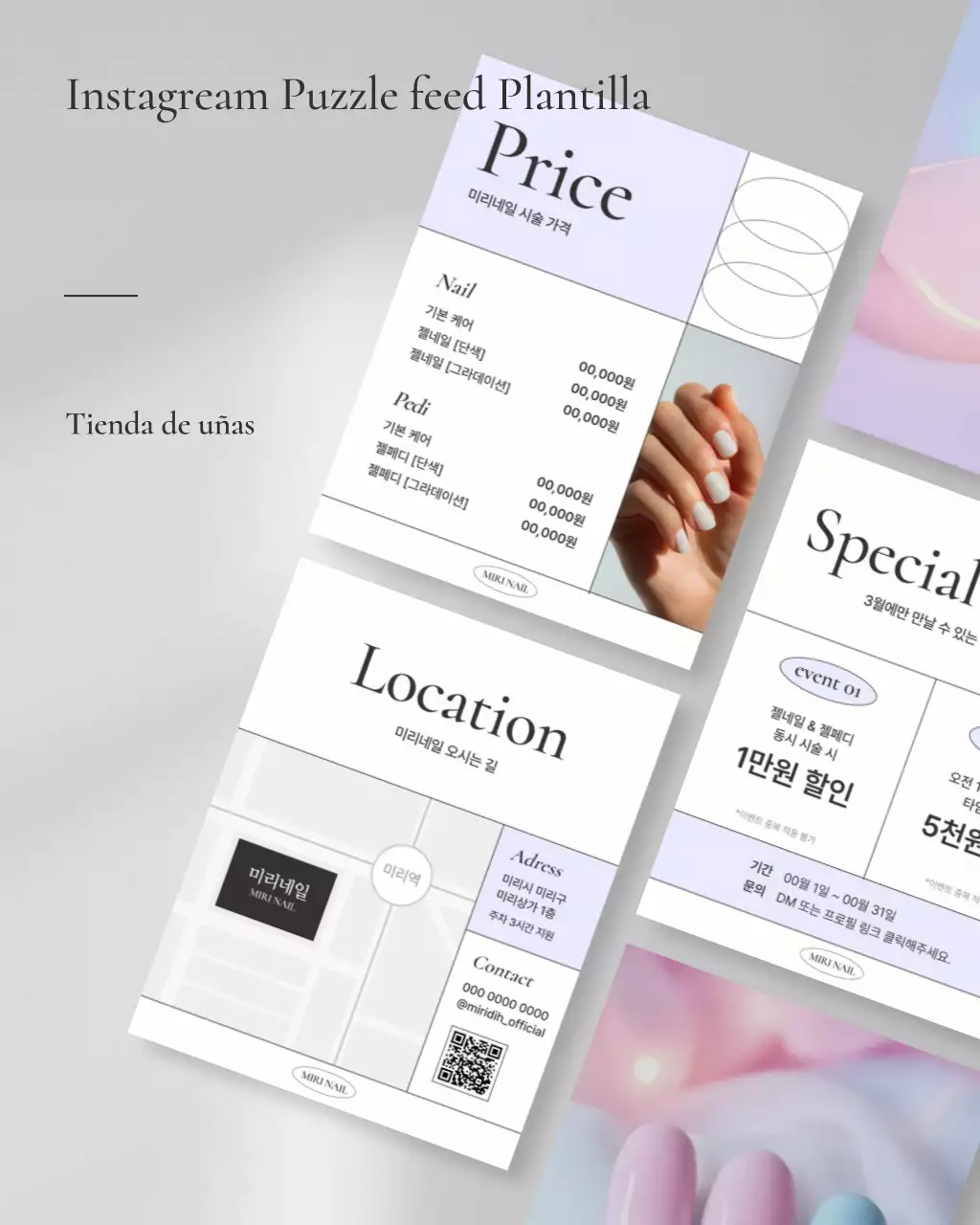 Promoción de la tienda de uñas moderna Yeonbora