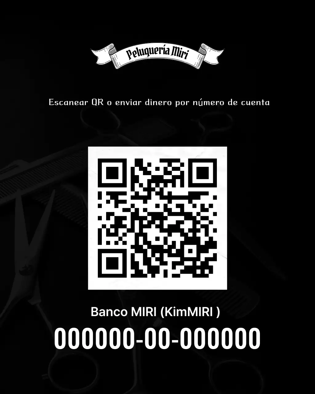 Promoción de barbería Black Simple