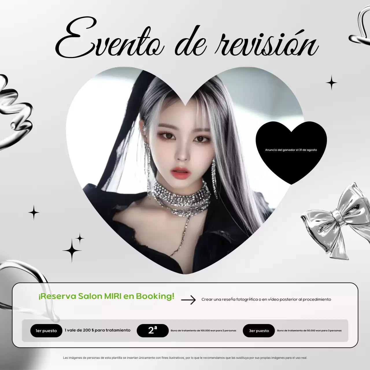 Promoción de eventos modernos en blanco y negro