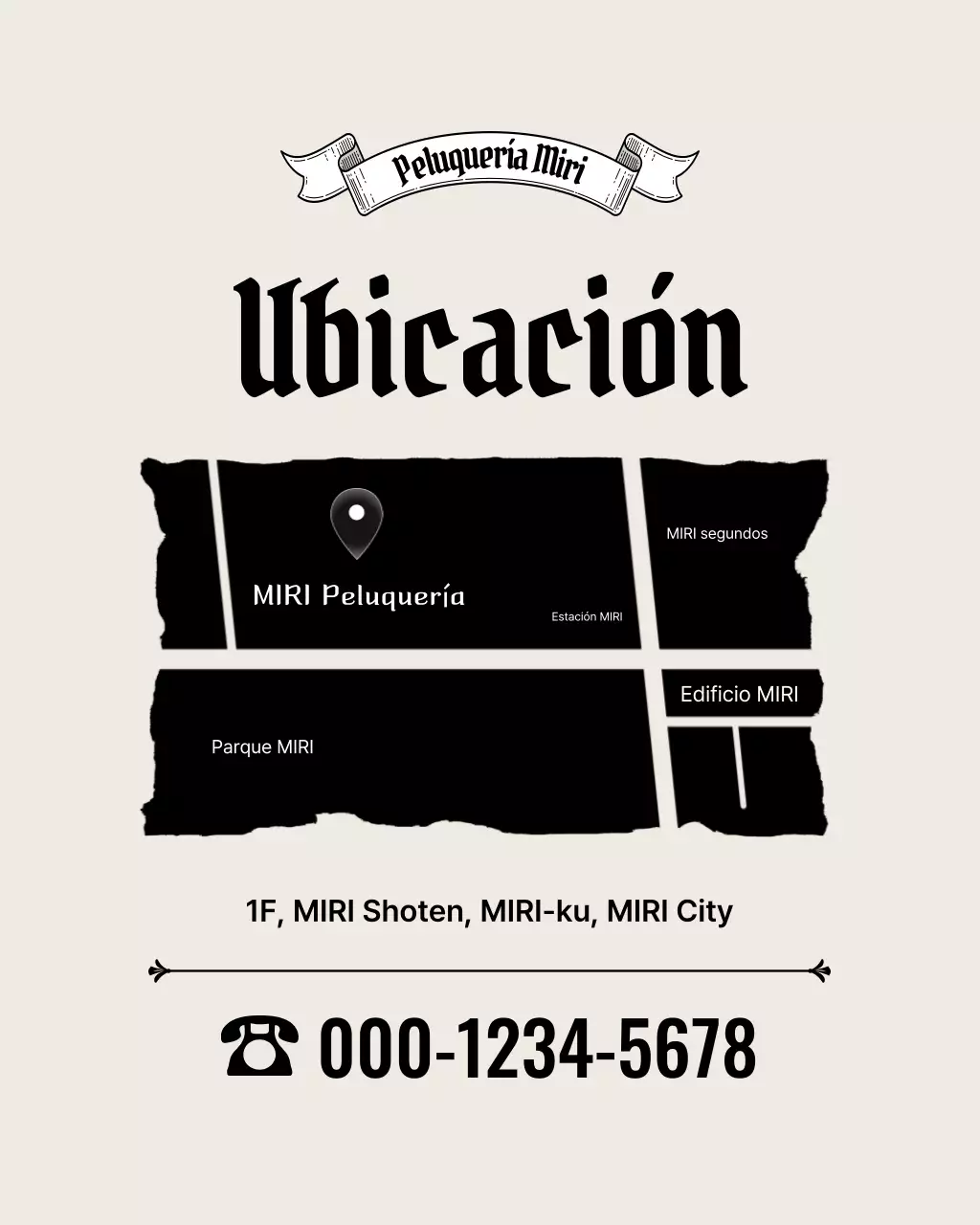 Promoción de barbería Black Simple