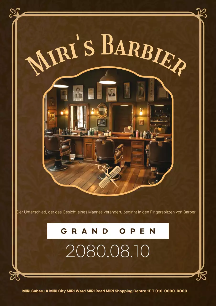 Brown Vintage Barbershop Eröffnungsveranstaltung