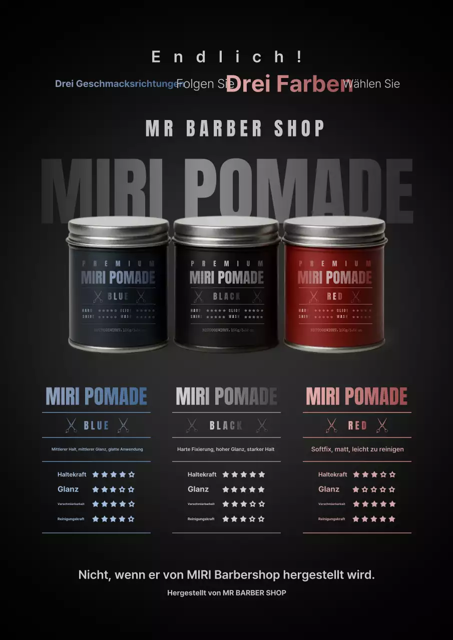 Produktwerbung für moderne schwarze Frisuren