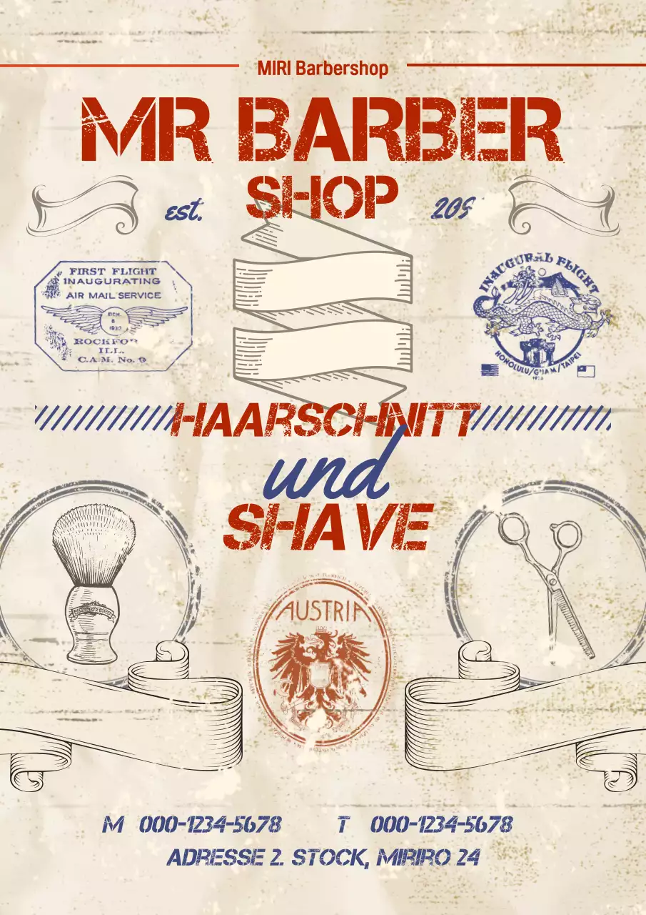 Beige Vintage Schönheitssalon Werbung