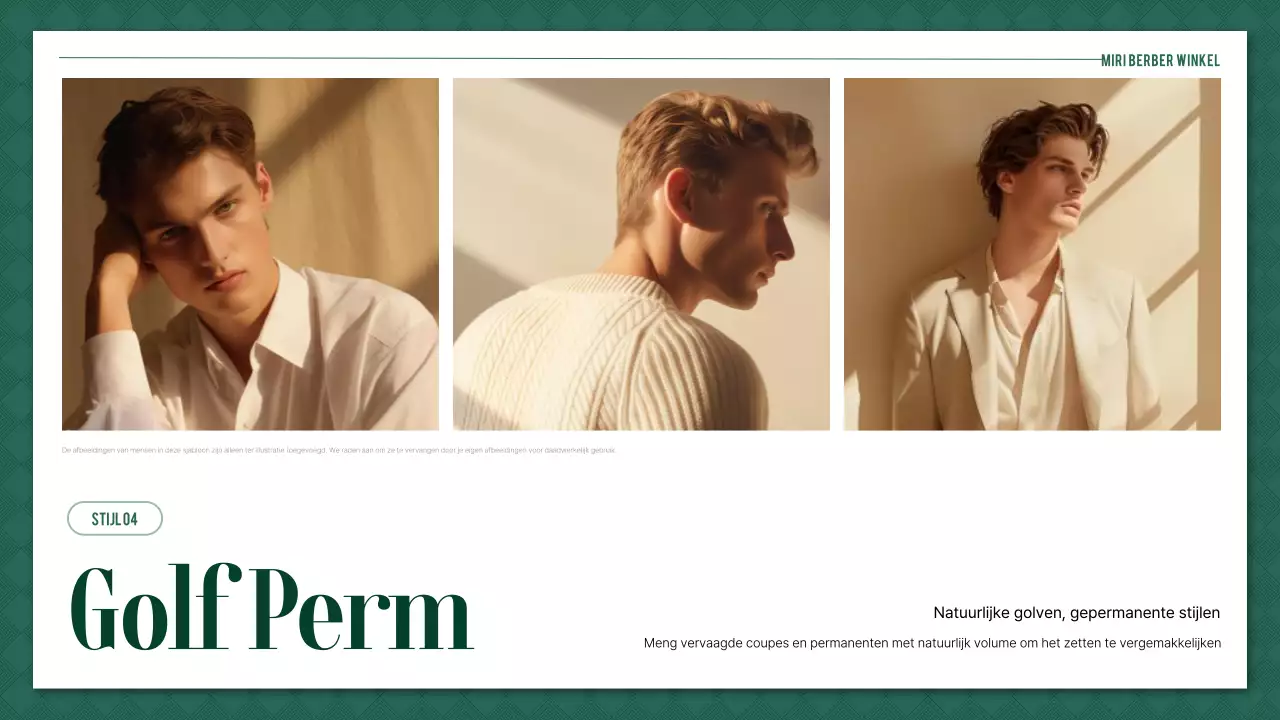 Groene Eenvoudige Barbershop Stijlboek Gids