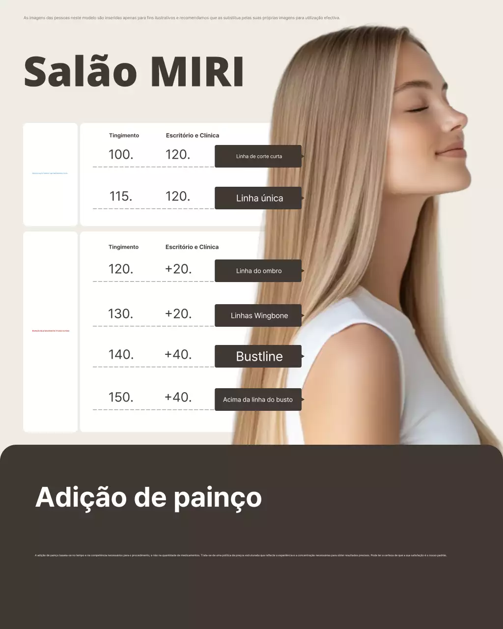 Guia de salão de beleza Bege Clean
