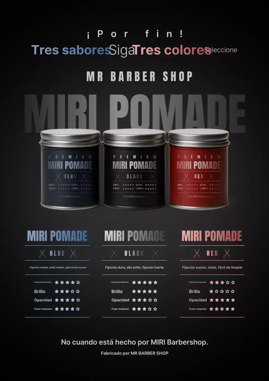 Promoción de productos de peinado moderno negro