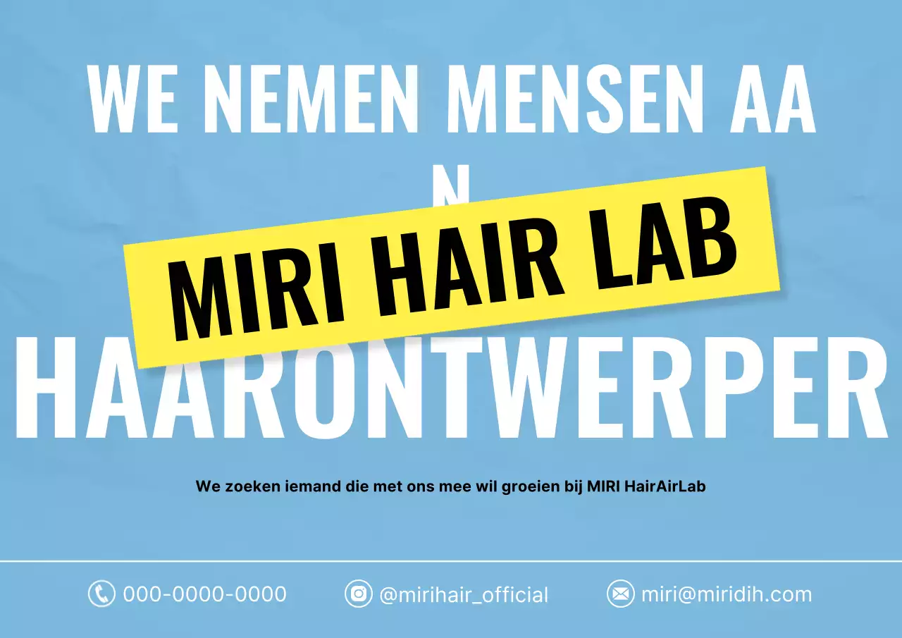 Minimalistische kapsalon in hemelsblauw en geel, met inhuur van een haarstylist.