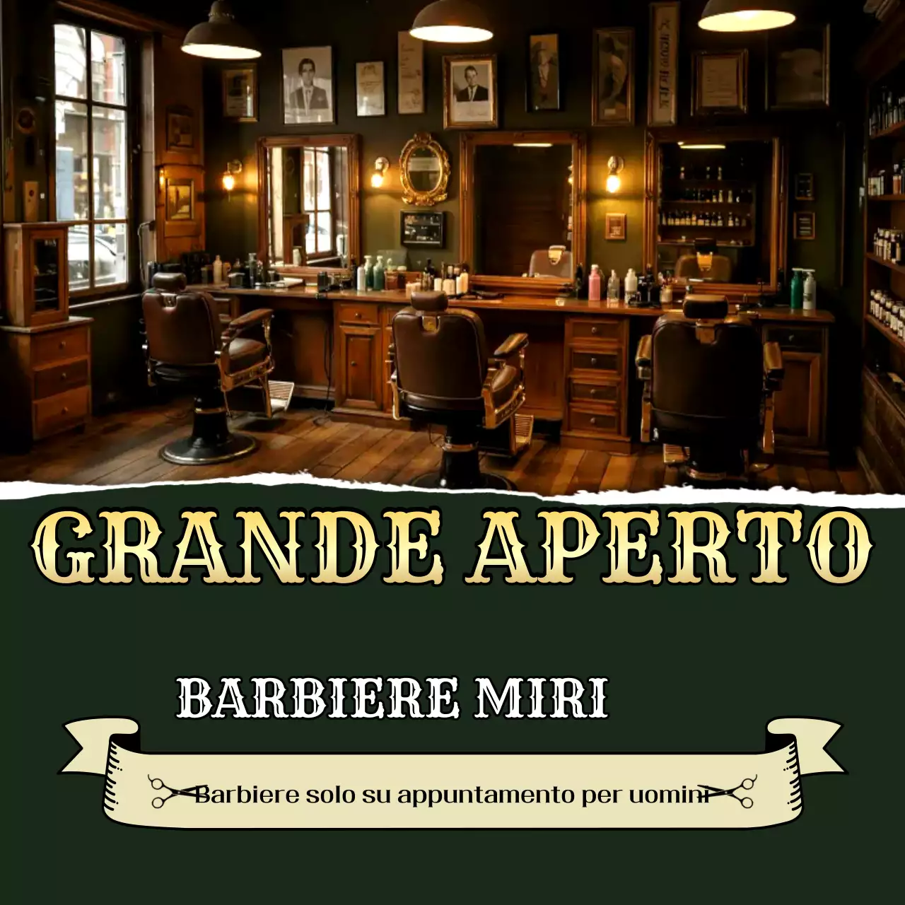 Apre il negozio di barbiere Khaki Vintage