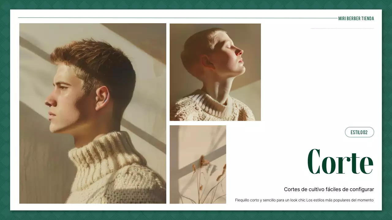 Guía de estilo de barbería sencilla y ecológica