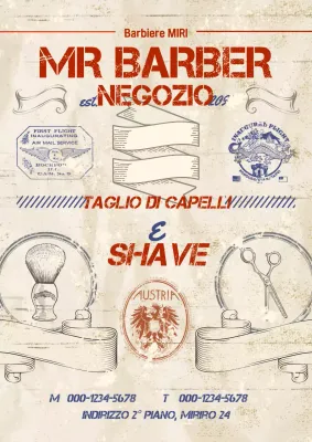 Pubblicità del salone di bellezza vintage beige