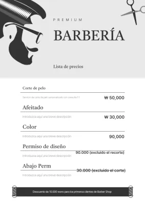 Guía de precios de barberías grises sencillas