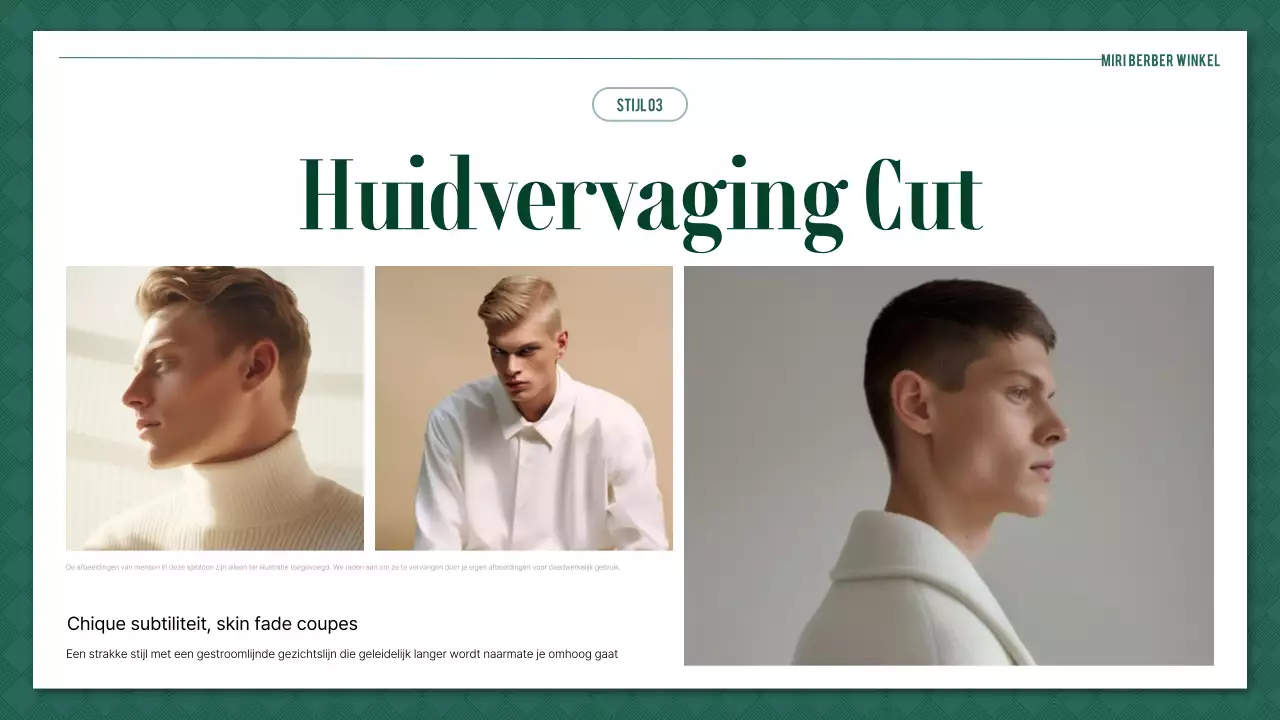 Groene Eenvoudige Barbershop Stijlboek Gids
