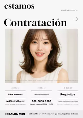 Anuncio de contratación de diseñadora moderna negra