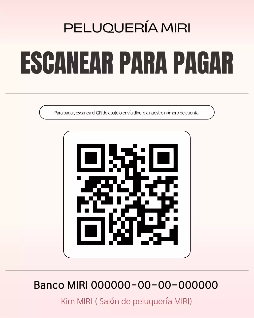 Guía de pago de Pink Simple Hair Shop