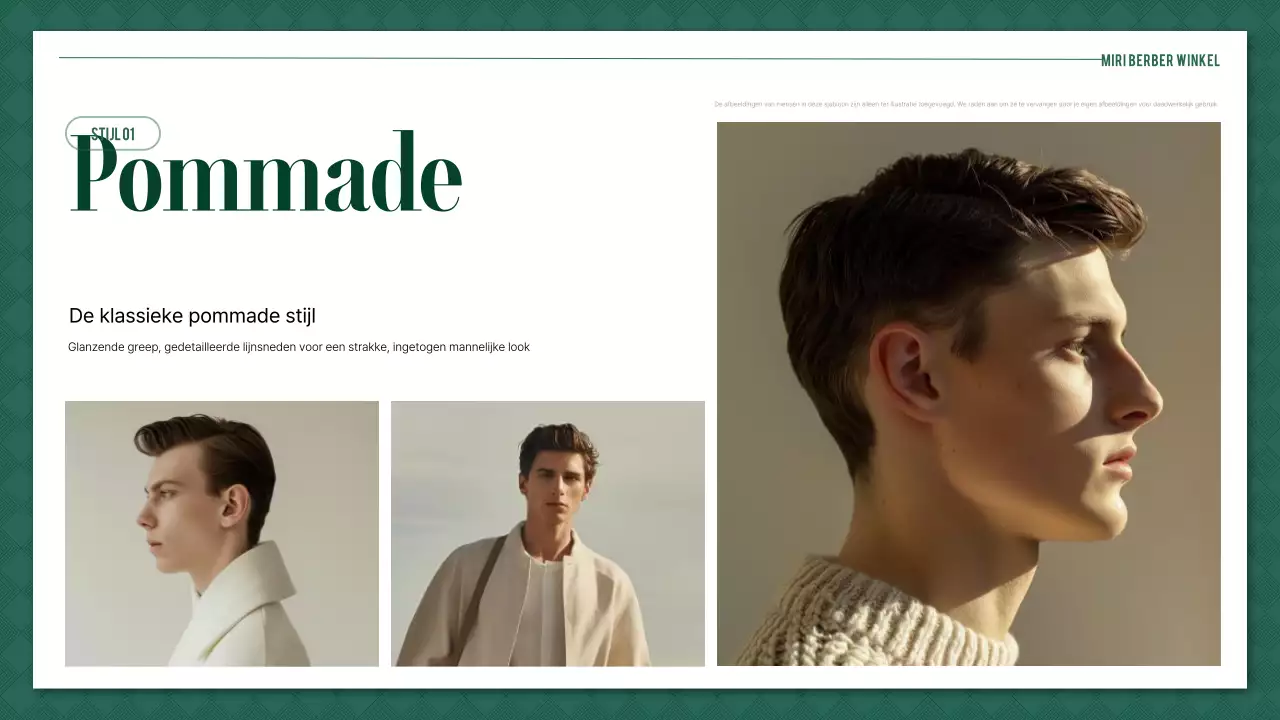 Groene Eenvoudige Barbershop Stijlboek Gids