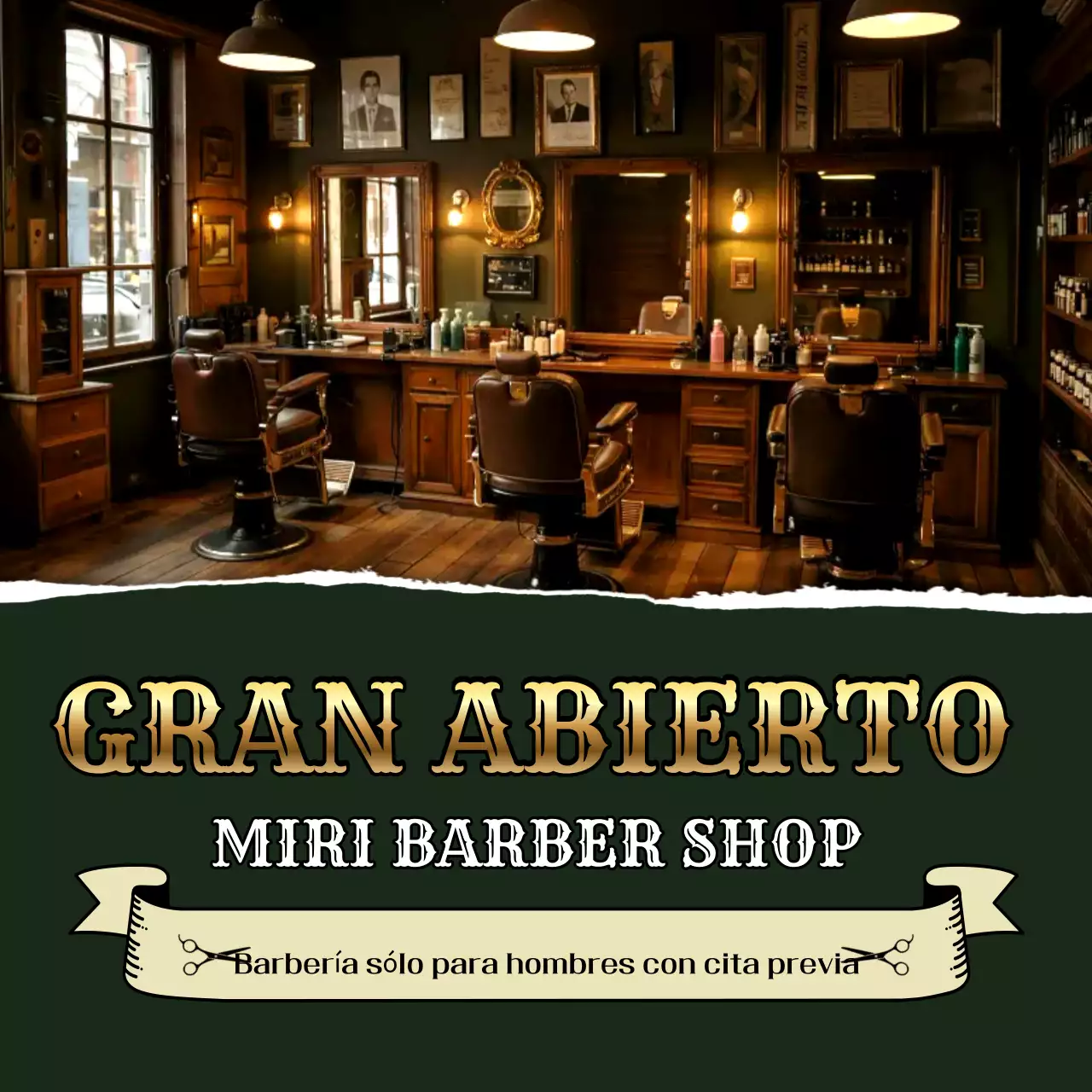 Abre la peluquería Khaki Vintage