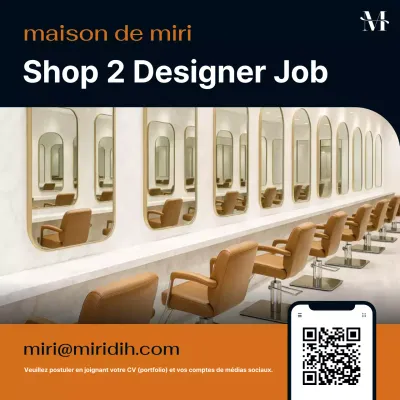 Avis de recrutement pour un coiffeur de salon de coiffure simple noir et orange