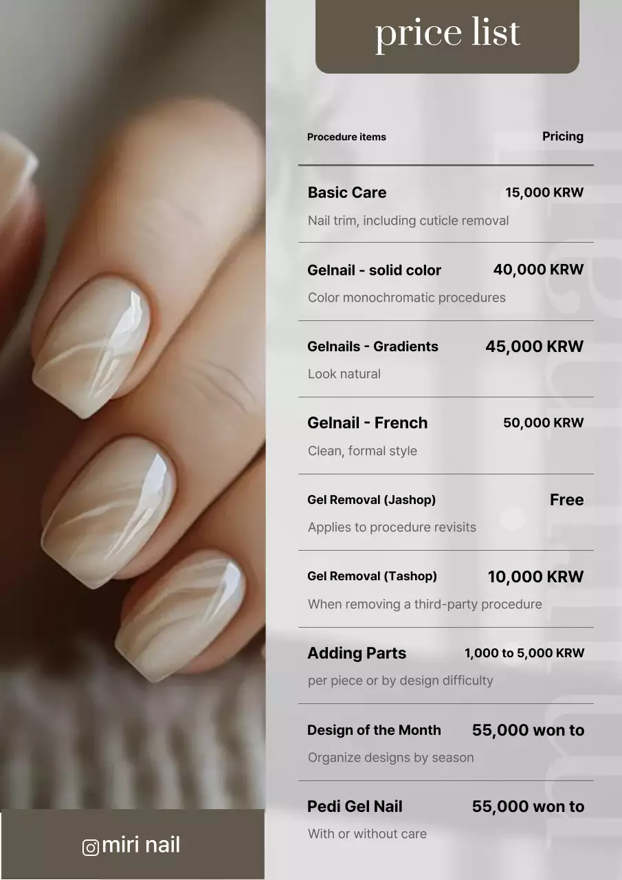 Bảng giá nghệ thuật làm móng màu be