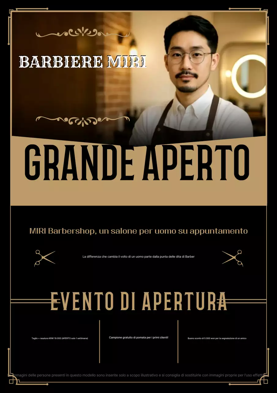 Evento di apertura del barbiere Beige Vintage