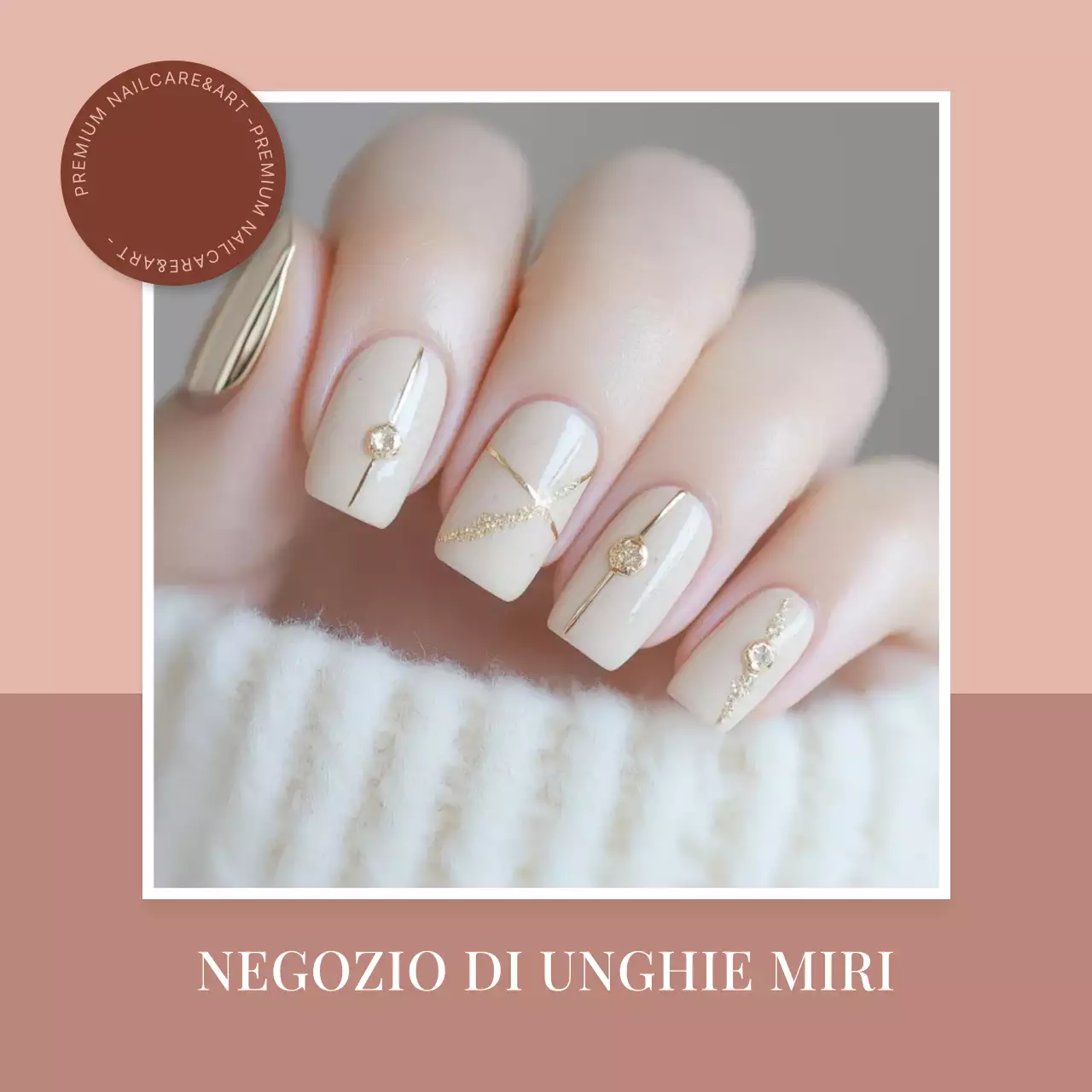 Pubblicità di nail art moderna beige