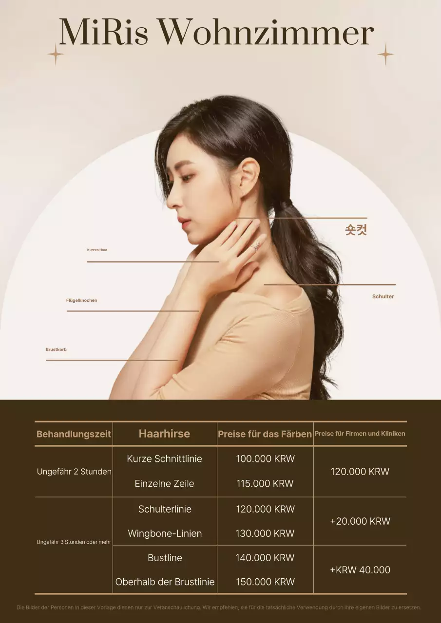 Beige Stylische Haarstyling-Werbung