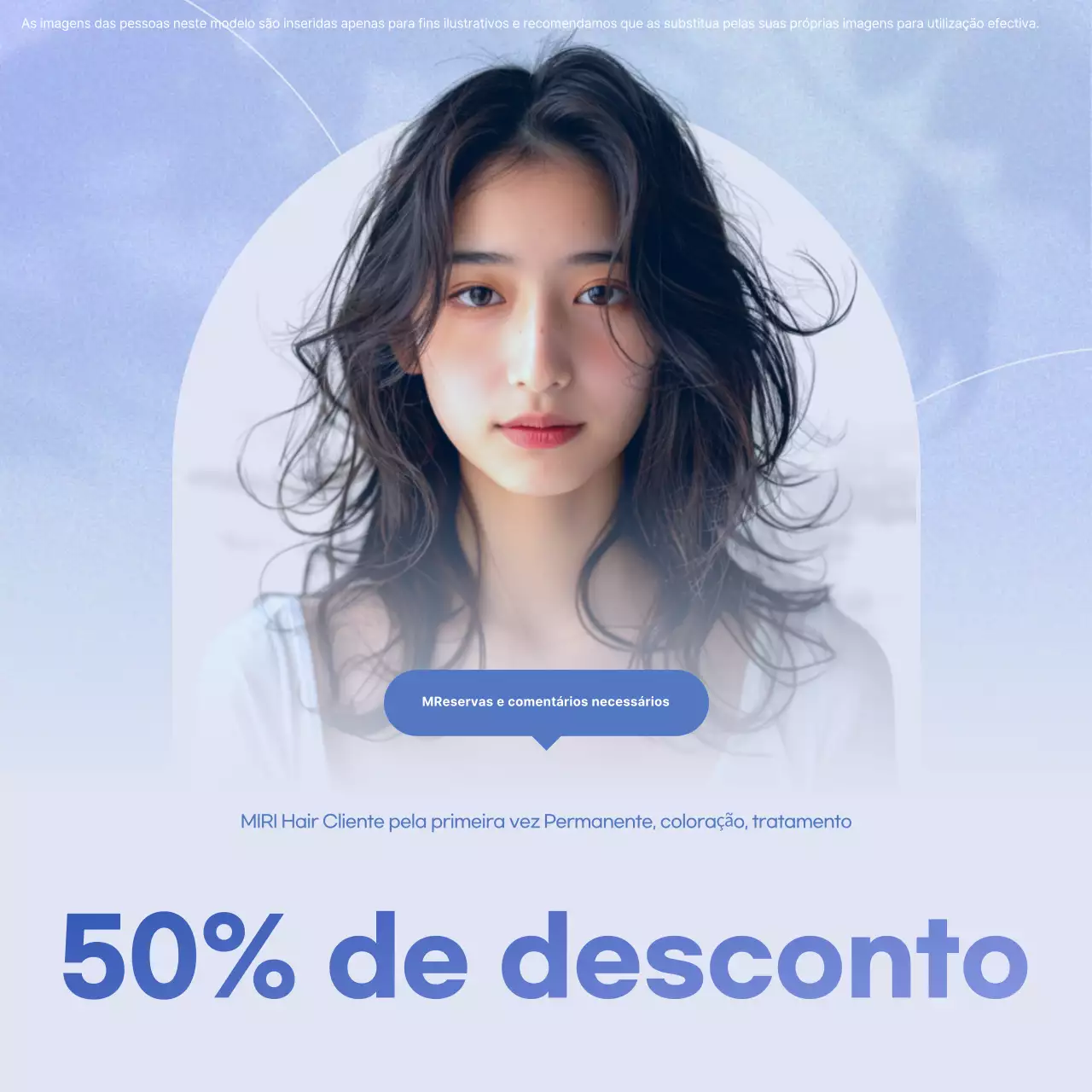 Desconto no Salão de Beleza Moderno Azul Celeste