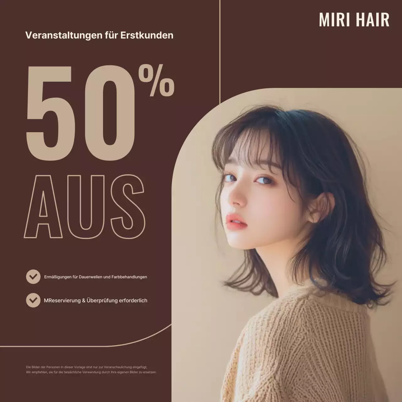 Rabattaktion für den Brown Modern Beauty Salon