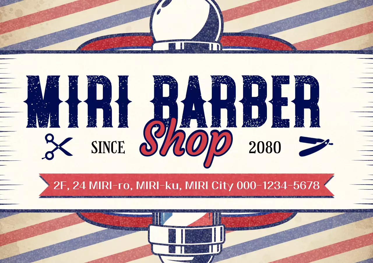 Beige Vintage Barbershop Werbung