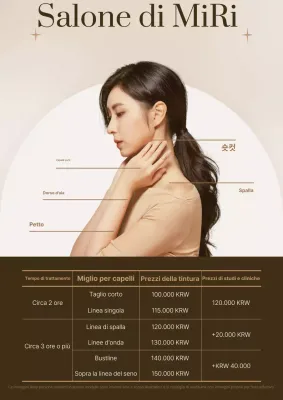 Pubblicità per acconciature eleganti beige