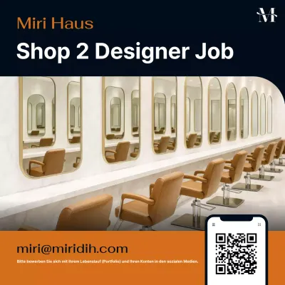 Einfache schwarz-orangefarbene Stellenanzeige für Friseure im Friseursalon