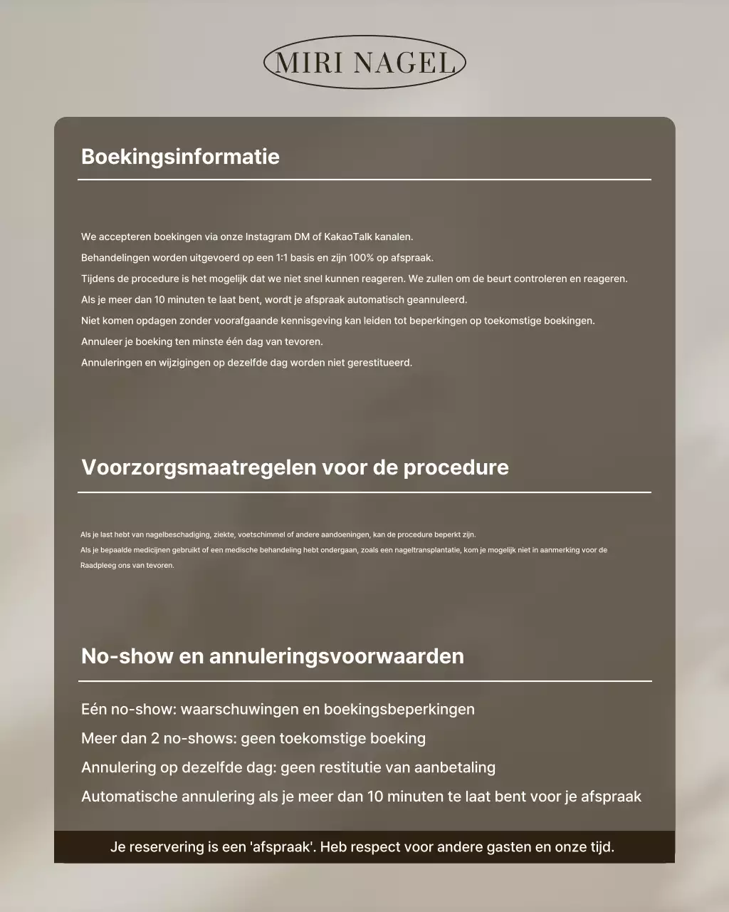 Beige Clean Nail Shop Gids