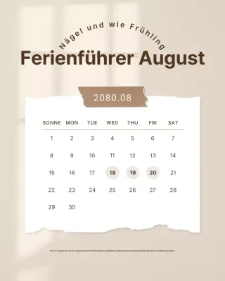 Einfache beige und braune Urlaubsmitteilung für Nagelstudios