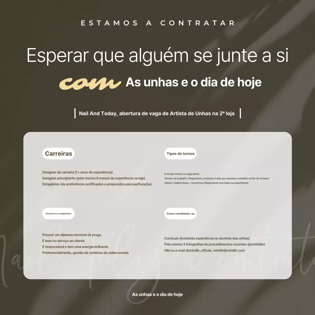 Aviso de Recrutamento Simples Bege