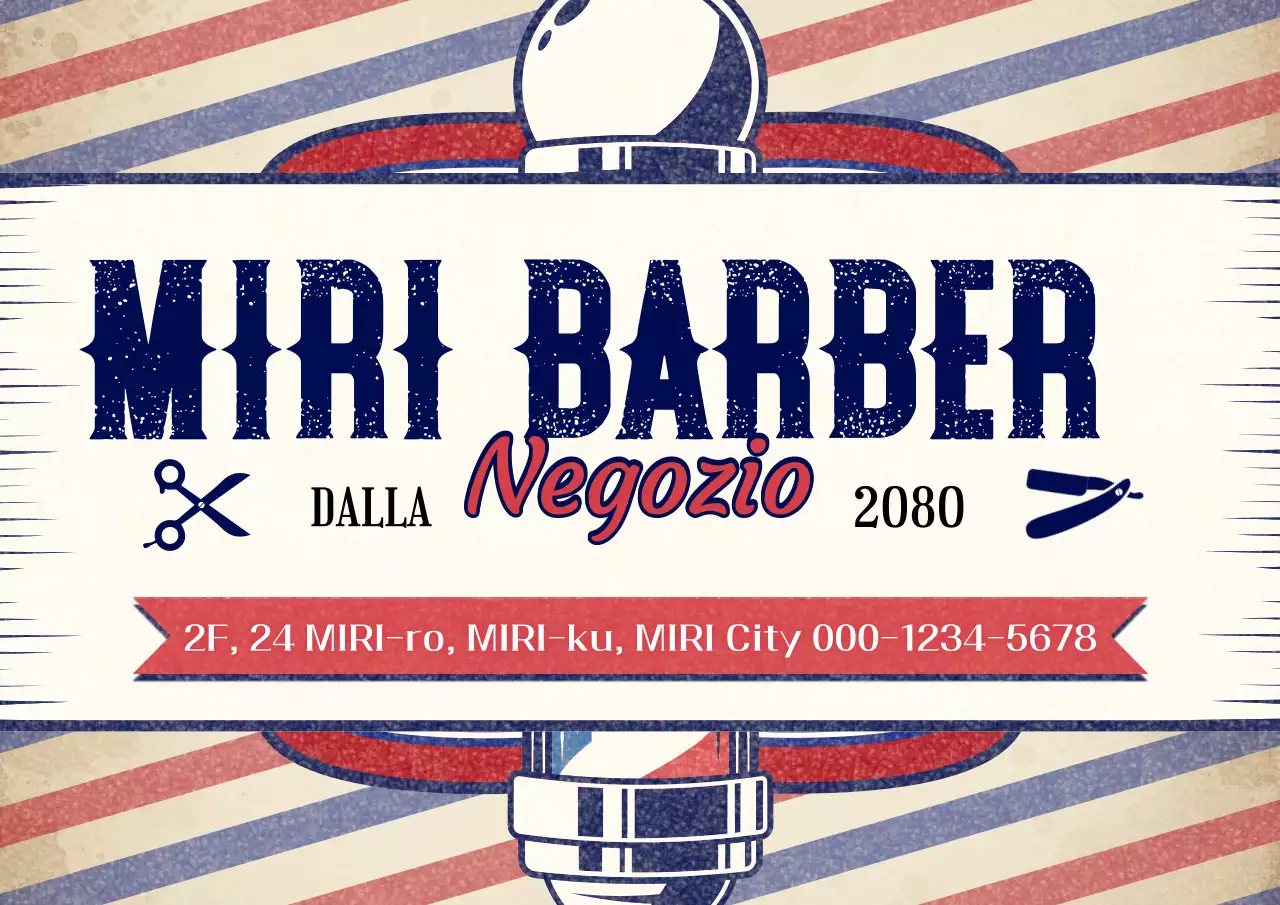 Pubblicità di un barbiere vintage beige