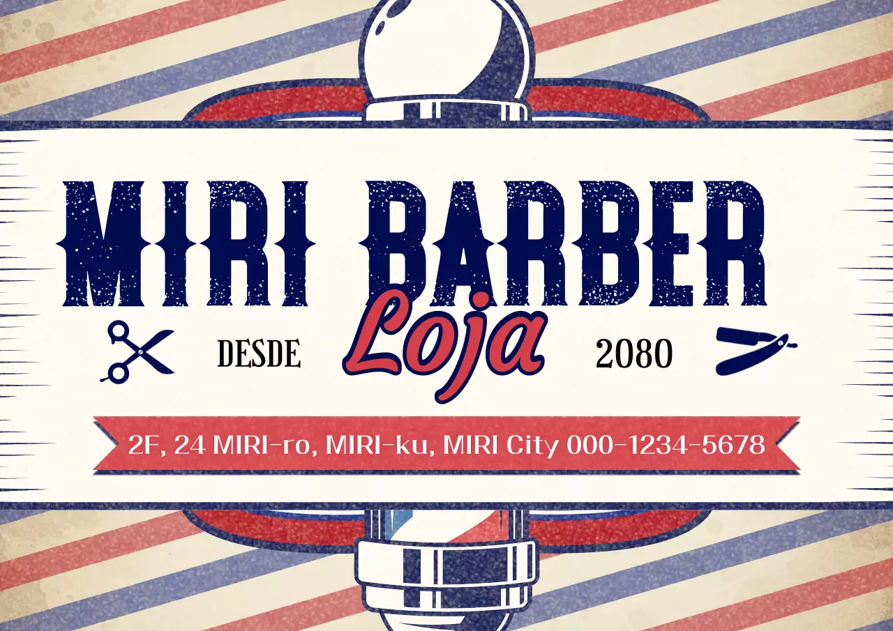 Anúncio de barbearia vintage bege