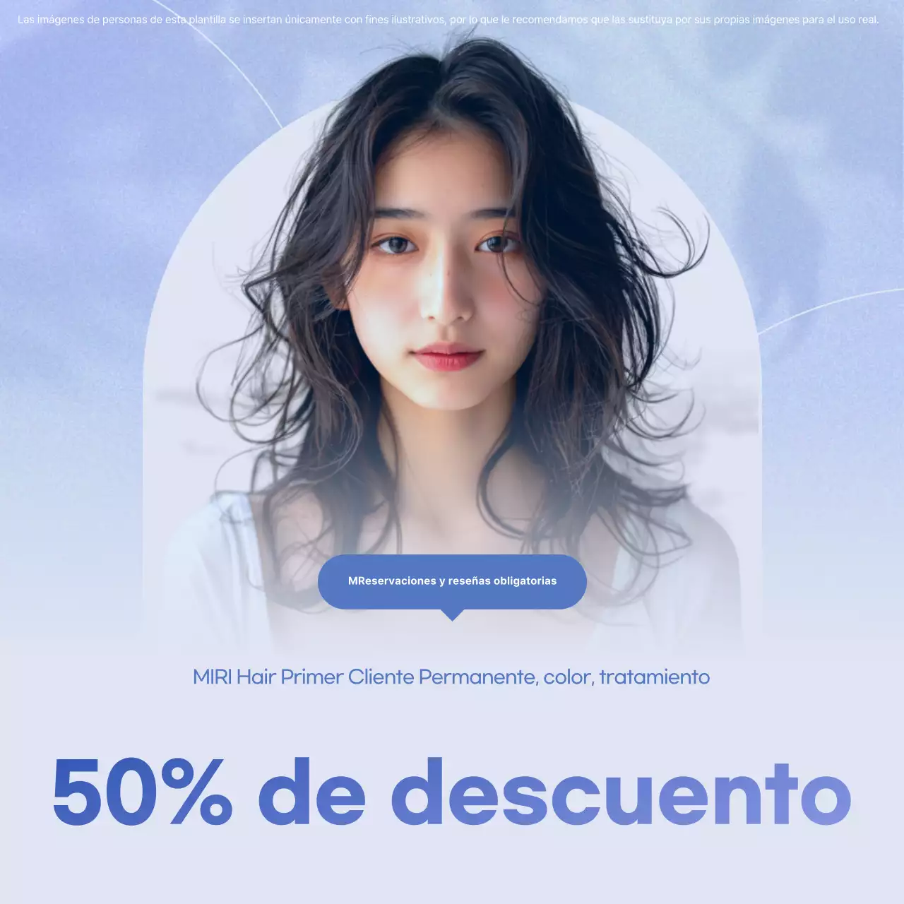 Descuento en el salón de belleza moderno Sky Blue