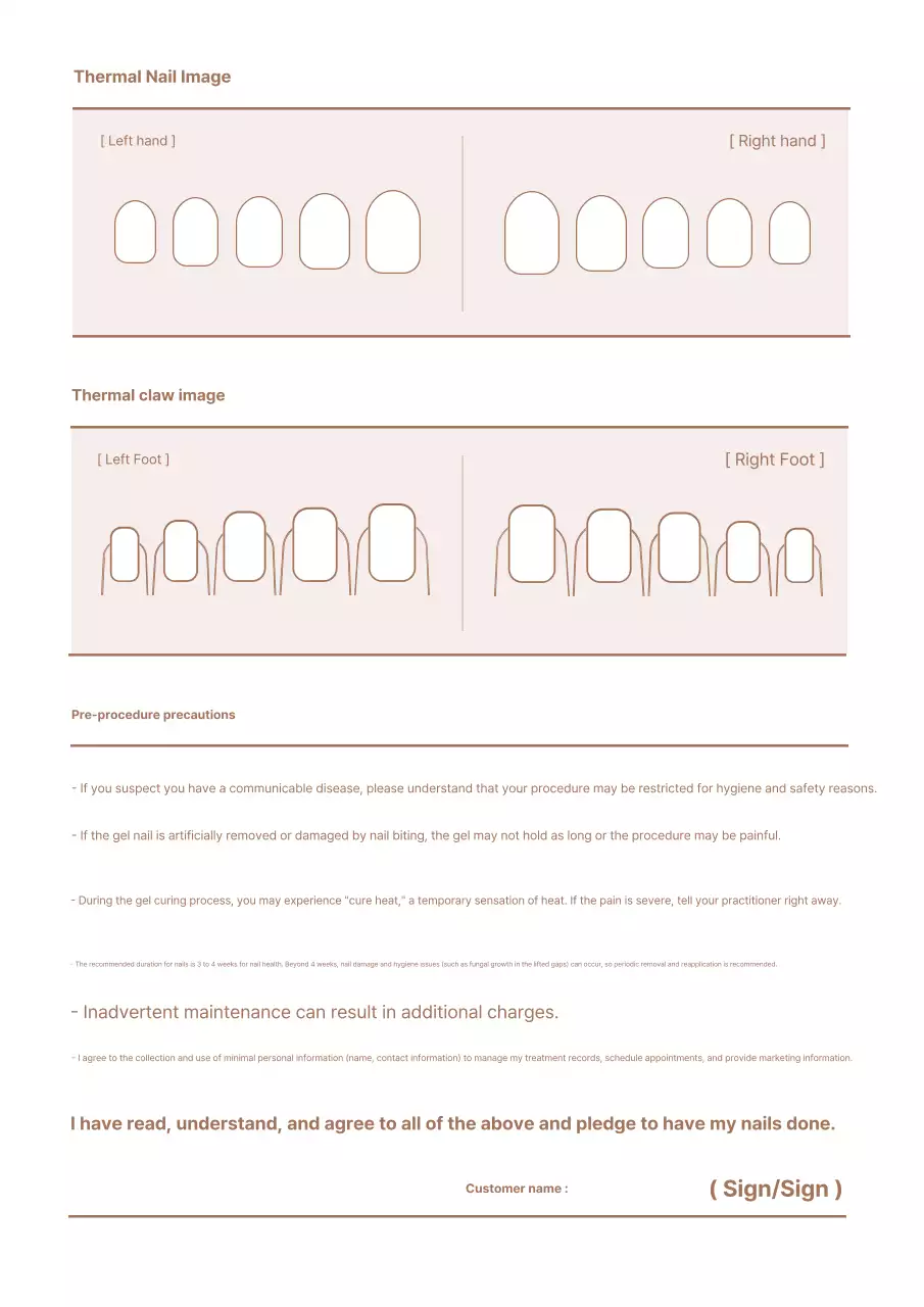 Nhật ký chăm sóc móng tay đơn giản màu be