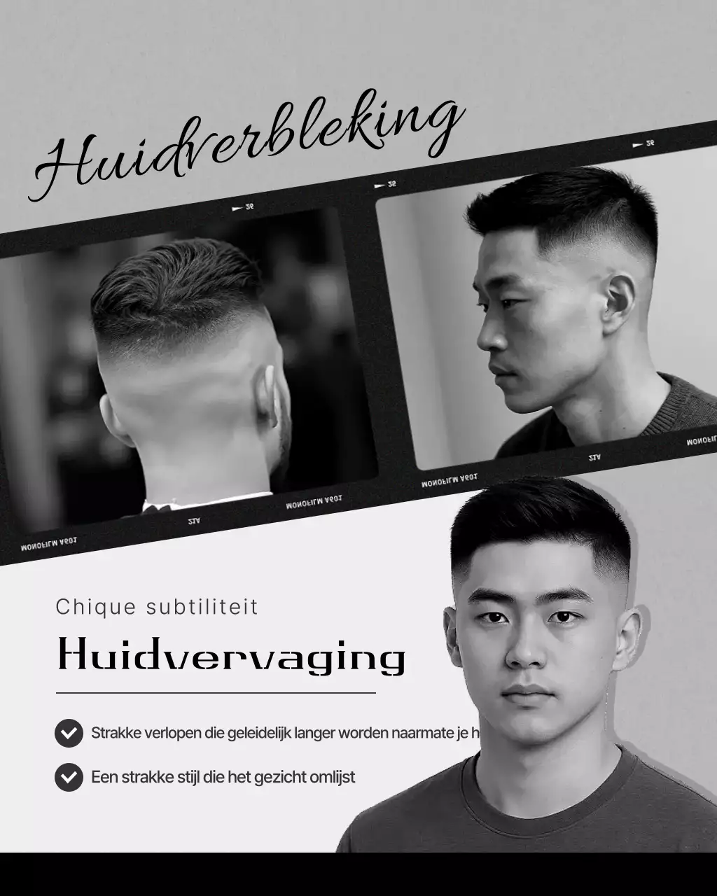 Promotie van een moderne schoonheidssalon in zwart-wit