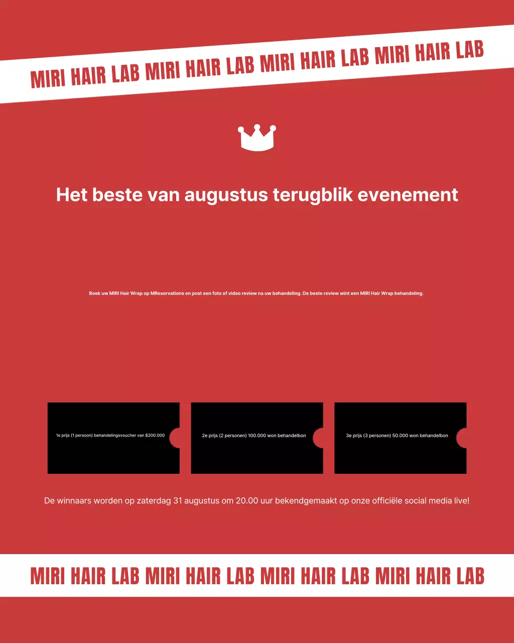 Een Instagram-puzzelpost over een moderne, zwarte en felroze kapsalon.