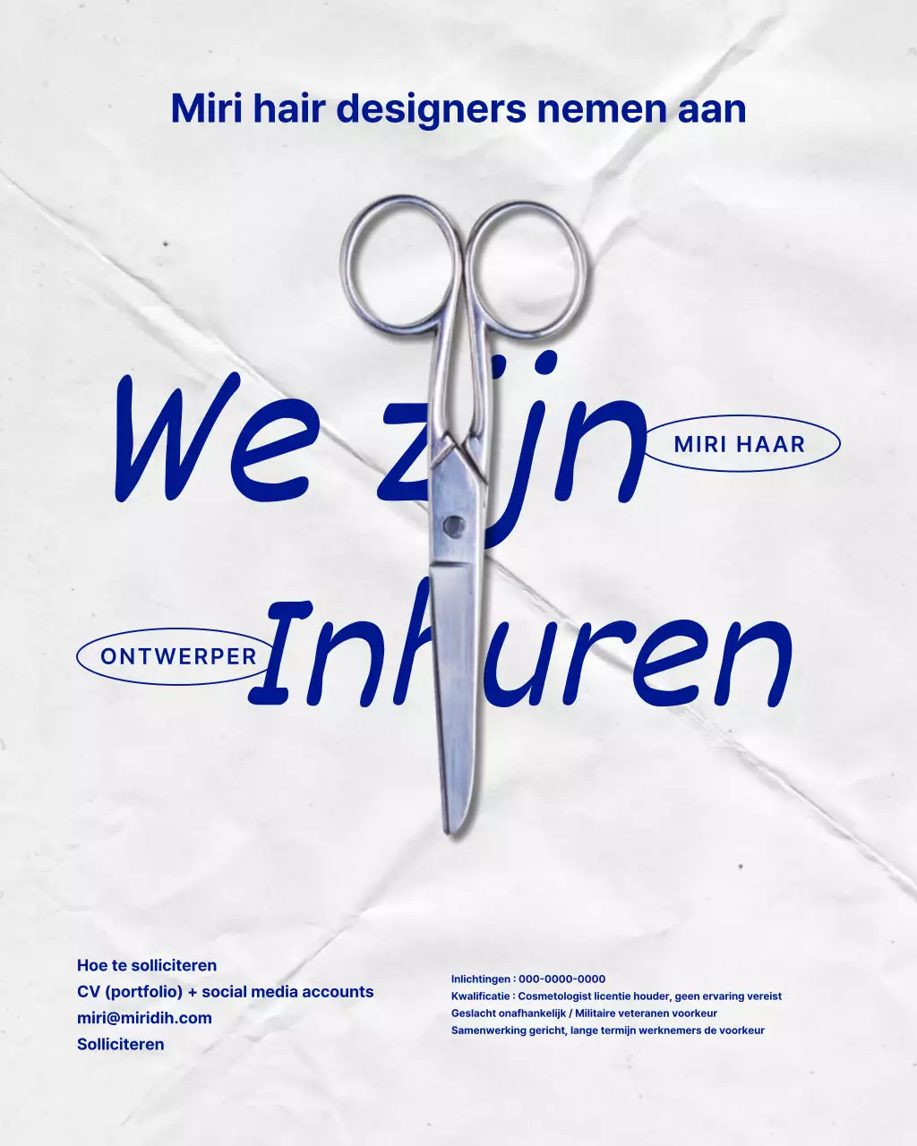 Een eenvoudige Instagram-puzzelpost over een schoonheidssalon in het blauw en hemelsblauw.