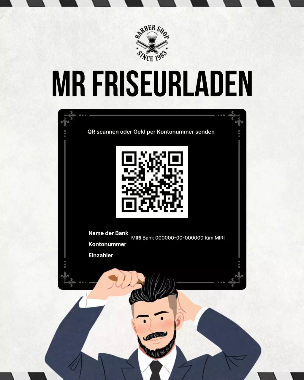 Schwarzer Vintage Barbershop-Führer