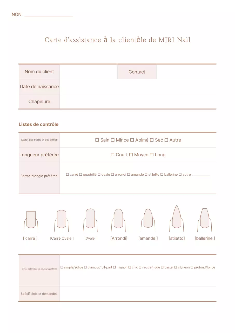 Journal de soins des ongles beige simple