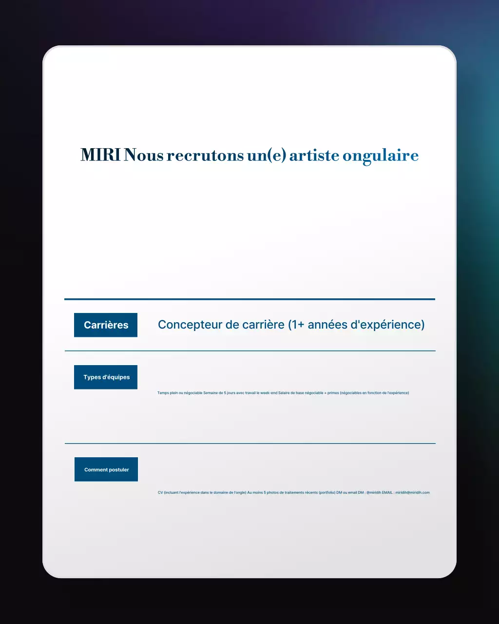 Avis de recrutement Blue Clean