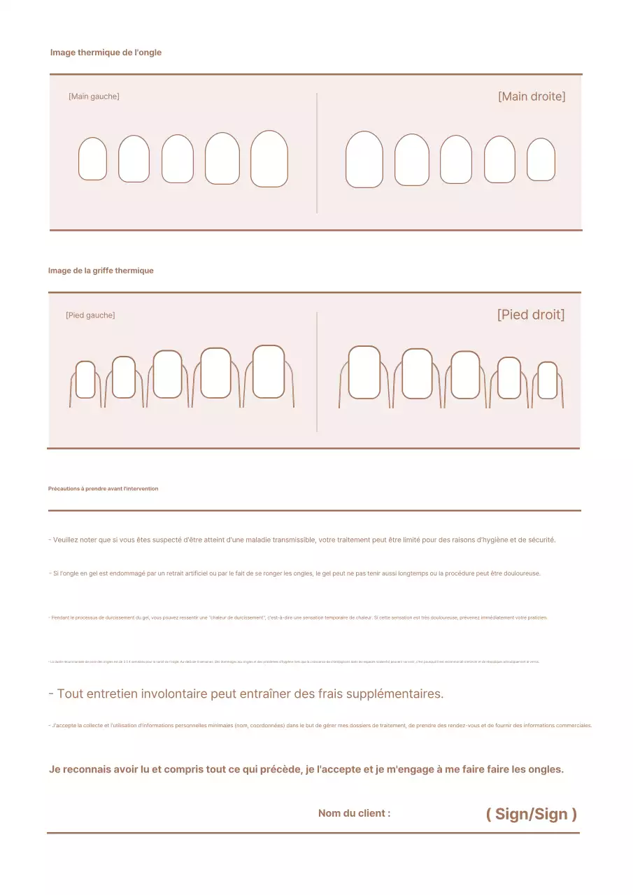 Journal de soins des ongles beige simple