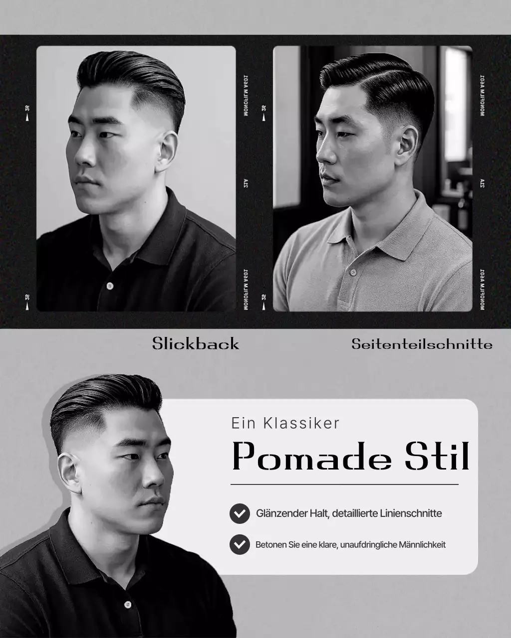 Schwarz-weiße Werbung für einen modernen Schönheitssalon